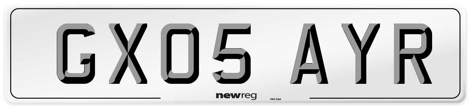 GX05 AYR Number Plate from New Reg